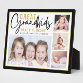 グランドキッズが人生を祖父母に4枚の写真 フォトプラーク (側面)