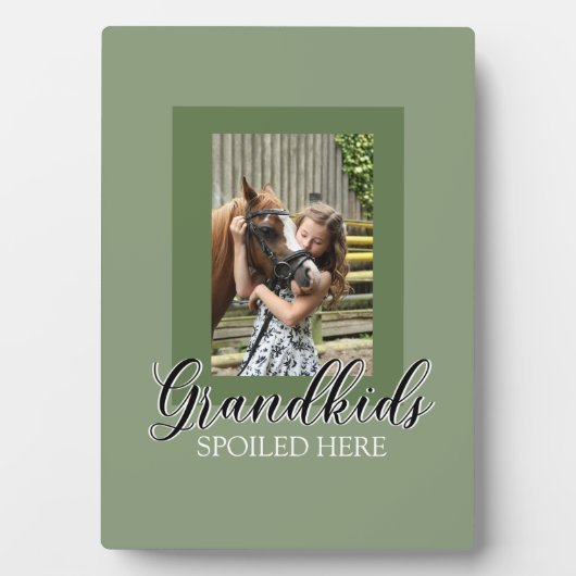 グランドキッズここで甘やかされたグランドペアレント写真テンプレート フォトプラーク (正面)