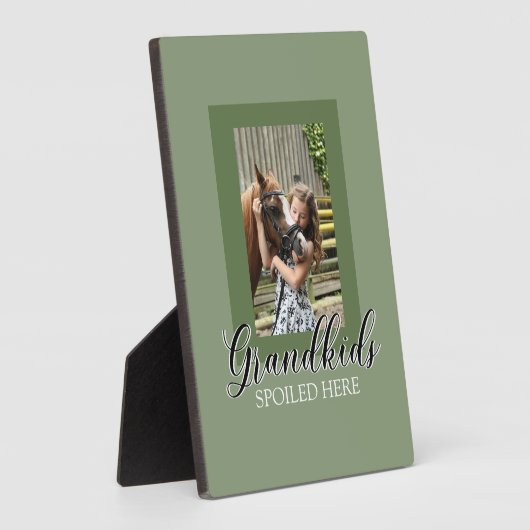 グランドキッズここで甘やかされたグランドペアレント写真テンプレート フォトプラーク (側面)