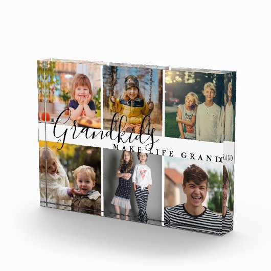グランドキッズのおばあちゃんの人生の壮大な6写真ギフト フォトブロック (右)