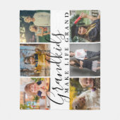 グランドキッズのおばあちゃんの人生の壮大な6写真ギフト フリースブランケット (正面)