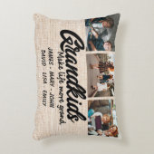 グランドキッズの人生をより壮大な3写真と名前 アクセントクッション (正面(垂直))