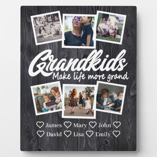 グランドキッズの人生をより壮大な6写真と名前 フォトプラーク (正面)