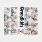 グランドキッズメイクライフカスタムグランド16フォトコラージュ フリースブランケット (正面(横))