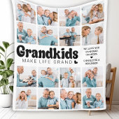 グランドキッズメイクライフカスタムグランド16フォトコラージュ フリースブランケット