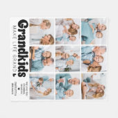 グランドキッズメイクライフカスタムグランド8 Photo Collage フリースブランケット (正面(横))