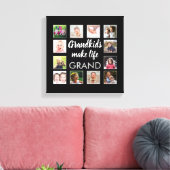 グランドキッズメイクライフグランド引用文12フォトコラージュ キャンバスプリント (インサイチュ (リビング))
