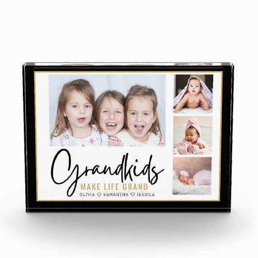 グランドキッズメイクライフグランド4写真 パーソナライズされた フォトブロック (正面)