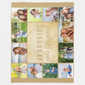 グランドキッズメイクライフ12フォトコラージュニュートラル フリースブランケット (正面)