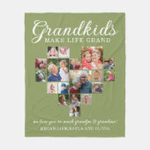 グランドキッズメイクライフ18フォトハートコラージュ フリースブランケット (正面)