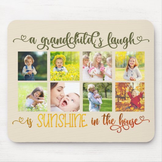 グランドキッズ引用文カスタムとフォトコラージュ マウスパッド (正面)
