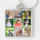 グランドキッズ9スクウェア写真Instagramコラージュ キーホルダー (正面)