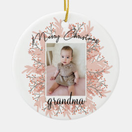 グランドキッドのクリスマスフォトのおばあちゃん セラミックオーナメント