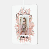 グランドキッドのクリスマスフォトのおばあちゃん メタルオーナメント (正面左)