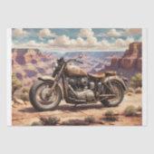 グランドキャニオンに駐車したヴィンテージのオートバイ#1 薄葉紙 (正面)