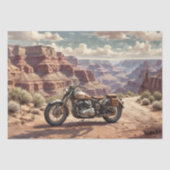 グランドキャニオンに駐車したヴィンテージのオートバイ#2 薄葉紙 (正面)