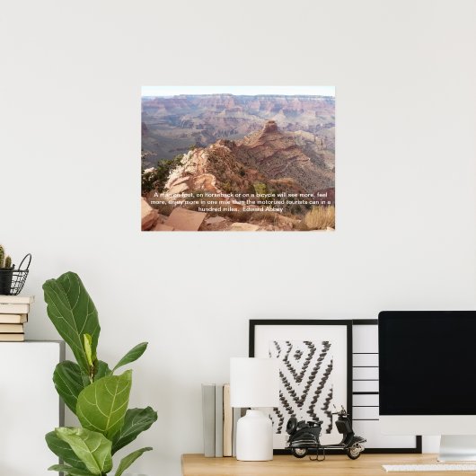グランドキャニオンのポスターとエドワードAbbey引用文 ポスター (ホームオフィス)