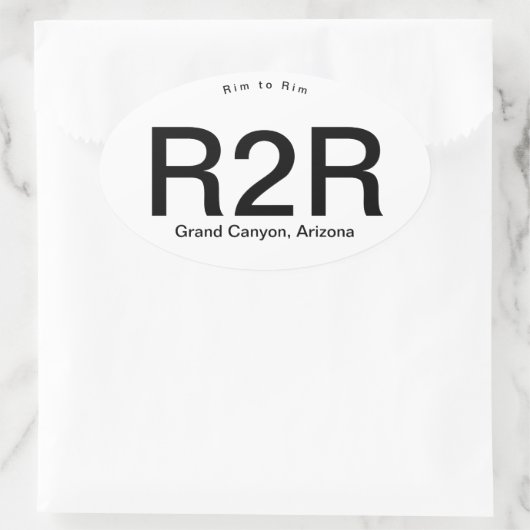 グランドキャニオンのリムからリムへ – ハイキング走、クロール! 楕円形シール (バッグ)