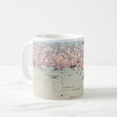 グランドキャニオンの南縁の地図のマグ コーヒーマグカップ (正面左)