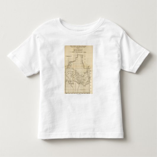 グランドキャニオンの国民のParkPanoramicの地図 トドラーTシャツ (正面)