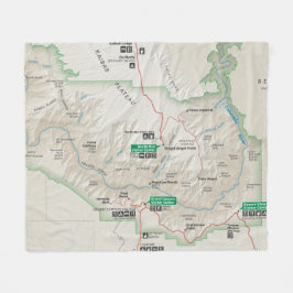 グランドキャニオンの地図のフリースブランケット フリースブランケット
