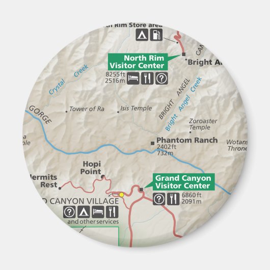 グランドキャニオンの地図の磁石 マグネット (正面)