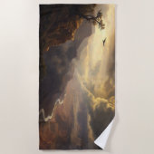 グランドキャニオンの輝き：鳥と黄金の輝き ビーチタオル (正面)