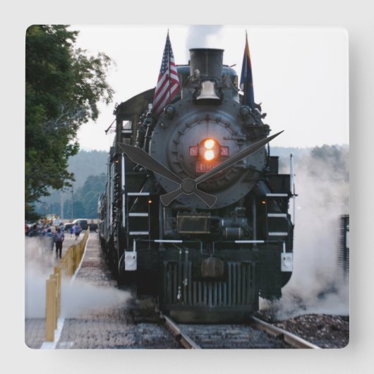 グランドキャニオンの鉄道 スクエア壁時計 (正面)