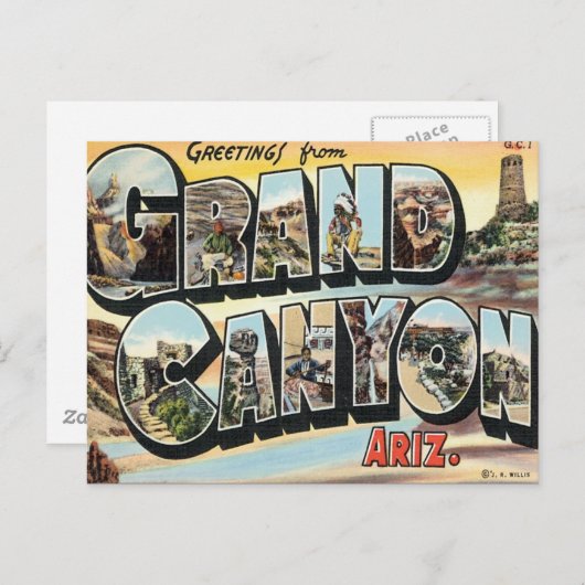 グランドキャニオンアリゾナからのご挨拶 ポストカード (正面/裏面)
