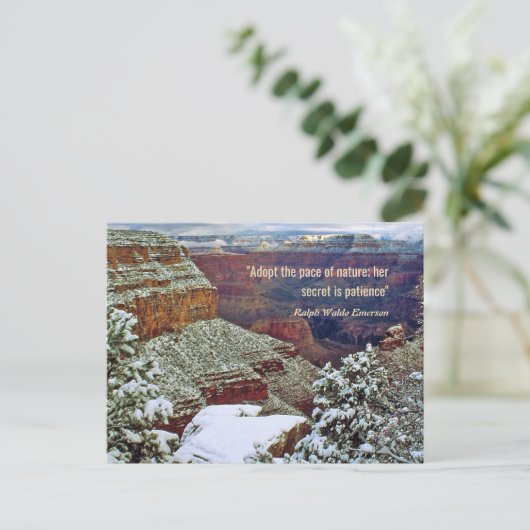 グランドキャニオンインウィンターウィズエマーソン引用文 ポストカード (スタンド正面)