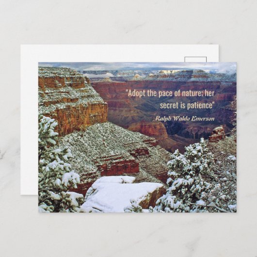 グランドキャニオンインウィンターウィズエマーソン引用文 ポストカード (正面/裏面)