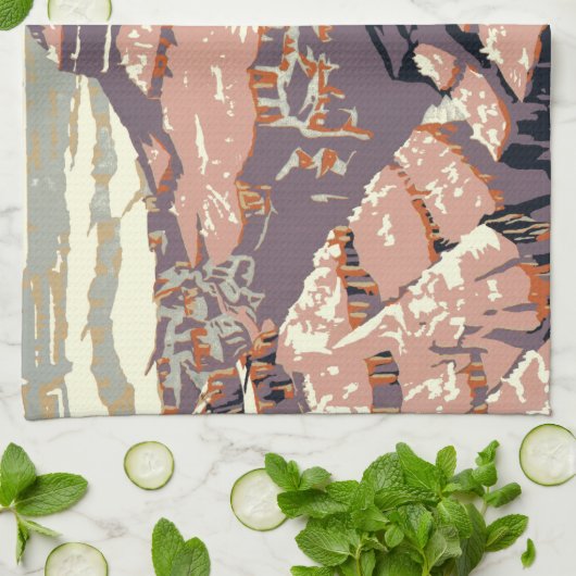 グランドキャニオンウエスタングラフィックアートアメリカン キッチンタオル (折り畳み)