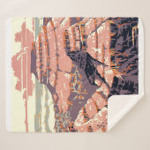 グランドキャニオンウエスタングラフィックアートアメリカン シェルパブランケット (正面(横))