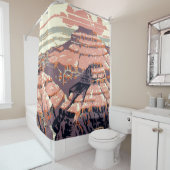 グランドキャニオンウエスタングラフィックアートアメリカン シャワーカーテン (インサイチュ)
