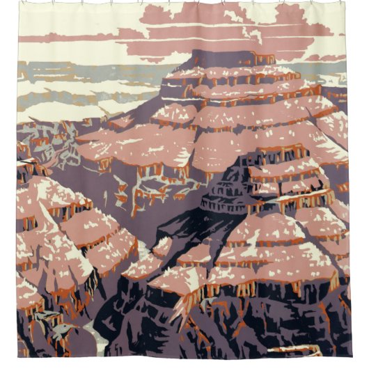 グランドキャニオンウエスタングラフィックアートアメリカン シャワーカーテン (正面)