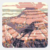 グランドキャニオンウエスタングラフィックアートアメリカン スクエアシール (正面)