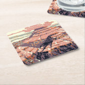 グランドキャニオンウエスタングラフィックアートアメリカン スクエアペーパーコースター (アングル)