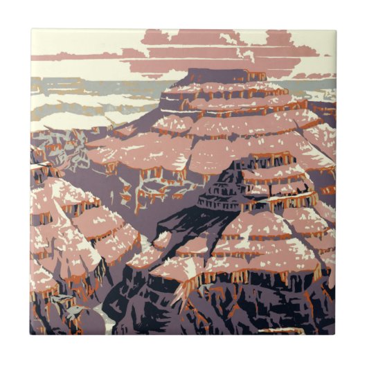 グランドキャニオンウエスタングラフィックアートアメリカン タイル (正面)