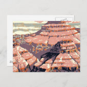グランドキャニオンウエスタングラフィックアートアメリカン ポストカード (正面/裏面)