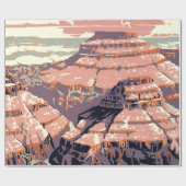 グランドキャニオンウエスタングラフィックアートアメリカン ラッピングペーパー (フラット)