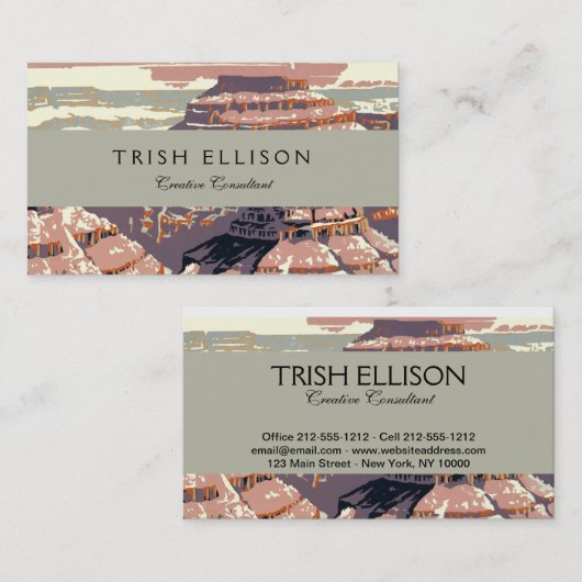 グランドキャニオンウエスタングラフィックアートアメリカン 名刺 (正面/裏面)