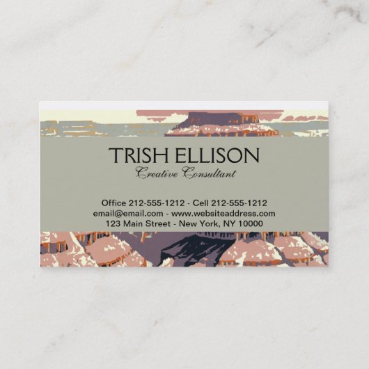 グランドキャニオンウエスタングラフィックアートアメリカン 名刺 (裏面)