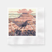 グランドキャニオンウエスタングラフィックアートアメリカン 縁ありカクテルナプキン (正面)