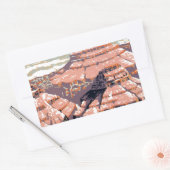 グランドキャニオンウエスタングラフィックアートアメリカン 長方形シール (封筒)