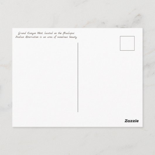 グランドキャニオンウエストポストカード ポストカード (裏面)