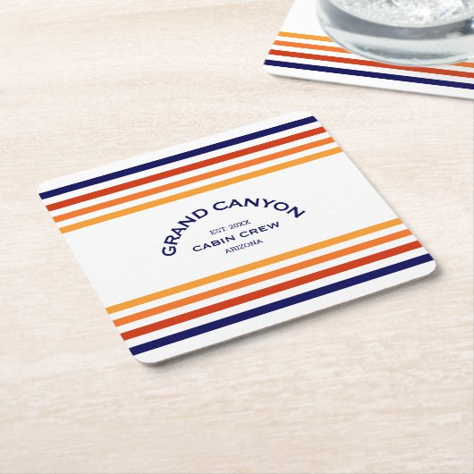 グランドキャニオンキャビンカスタムクラブCRESTパークストライプ スクエアペーパーコースター (アングル)