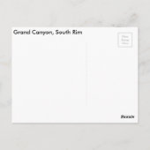 グランドキャニオンサウスリムアリゾナポストカード ポストカード (裏面)