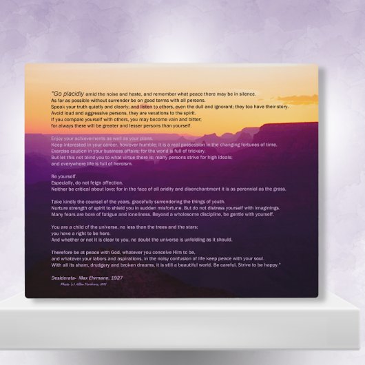 グランドキャニオンデシデラタプラーク フォトプラーク