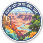 グランドキャニオンナショナルパークアリゾナヴィンテージアート シール (正面)