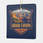 グランドキャニオンナショナルパークイラストレーショントラベルアート セラミックオーナメント (左)